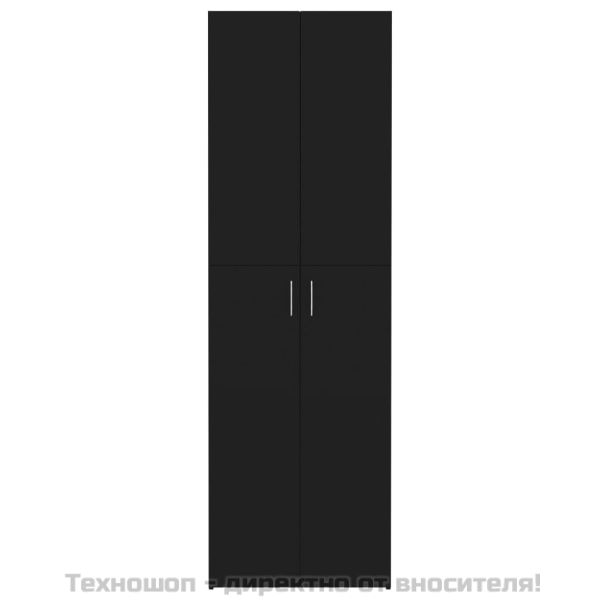 Офис шкаф, черен, 60x32x190 см, инженерно дърво