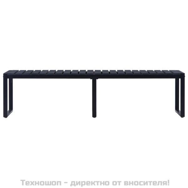 Градинска пейка, 180 см, PS дъска, черна