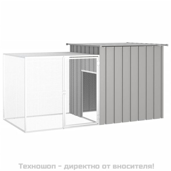 Клетка за зайци сива 200x91x100 см поцинкована стомана
