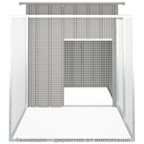Клетка за зайци сива 200x91x100 см поцинкована стомана