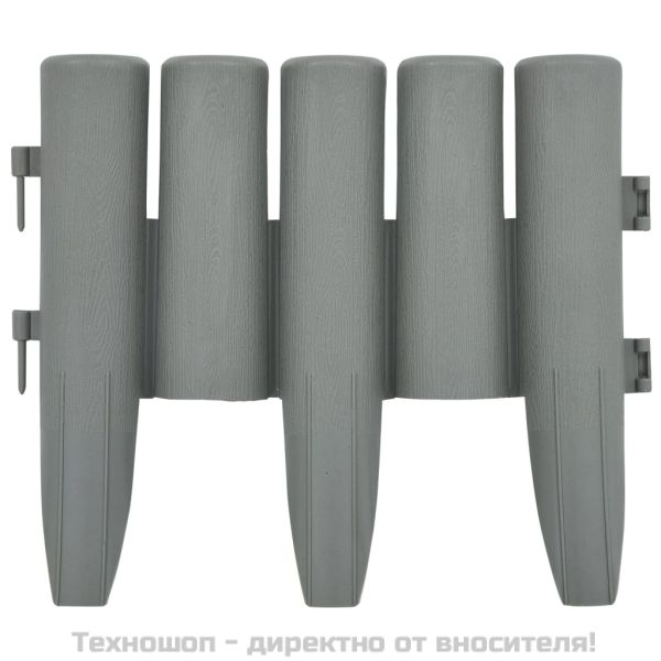 Градински кантове, 36 бр, сиви, 10 м, полипропилен