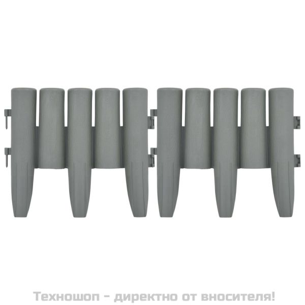 Градински кантове, 36 бр, сиви, 10 м, полипропилен