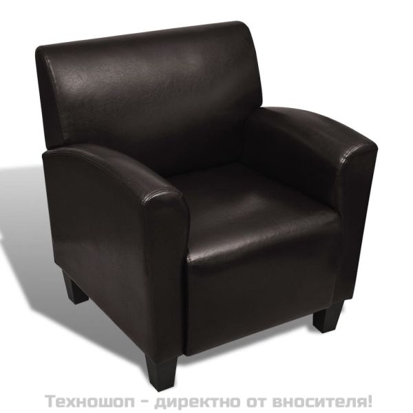Кресло, тъмнокафяво, изкуствена кожа