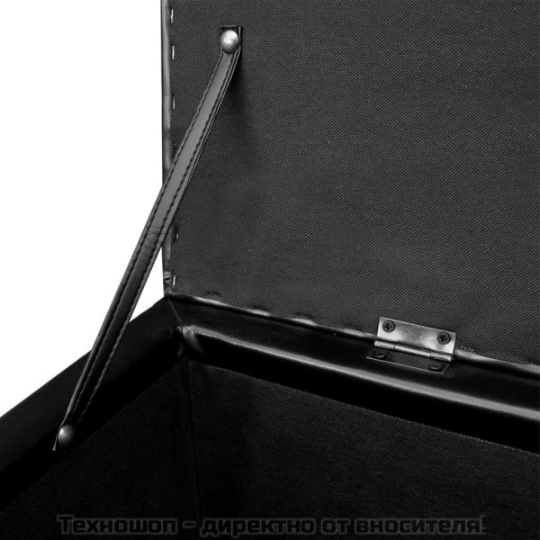 Дълга пейка за съхранение, дърво, черна