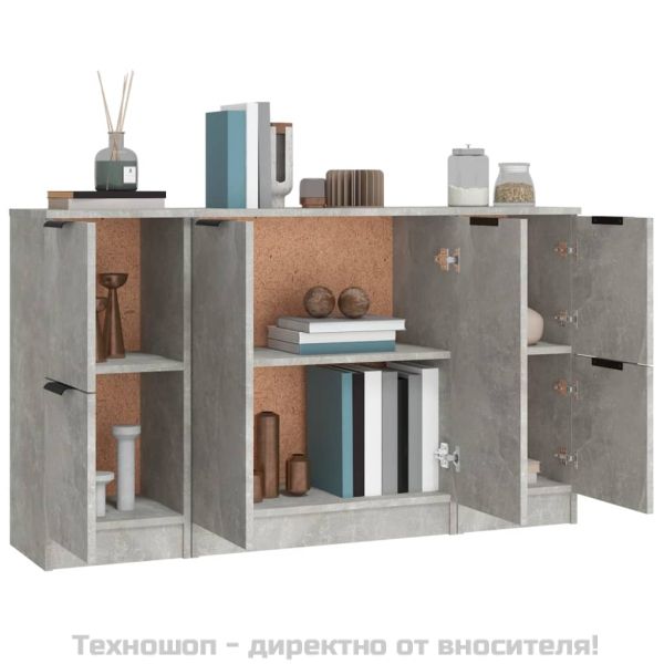 Сайдборди, 3 бр, бетонно сиви, инженерно дърво