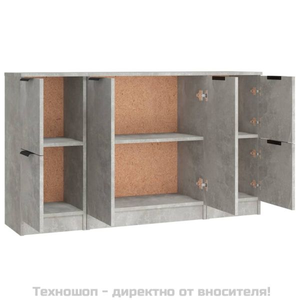 Сайдборди, 3 бр, бетонно сиви, инженерно дърво