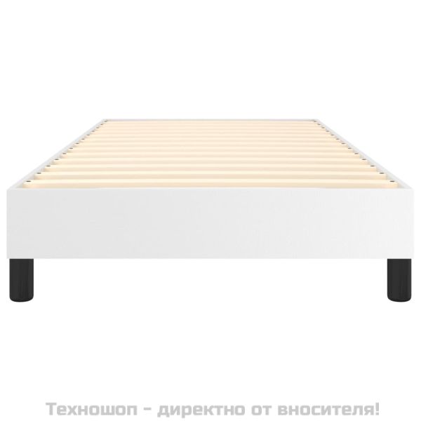Рамка за легло с пружини, бяла, 80x200 см, изкуствена кожа
