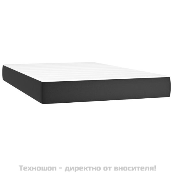 Боксспринг легло с матрак, черно, 120x200 см, изкуствена кожа