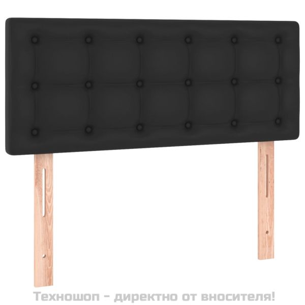 Боксспринг легло с матрак, черно, 120x200 см, изкуствена кожа