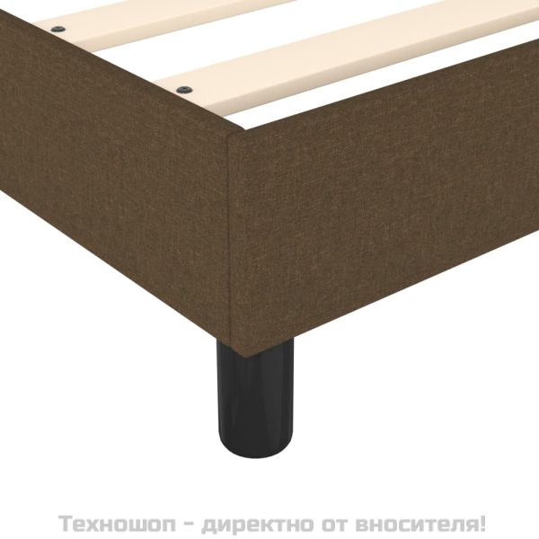 Боксспринг легло с матрак, тъмнокафяво, 90x200 см, плат