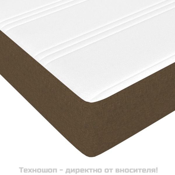 Боксспринг легло с матрак, тъмнокафяво, 90x200 см, плат