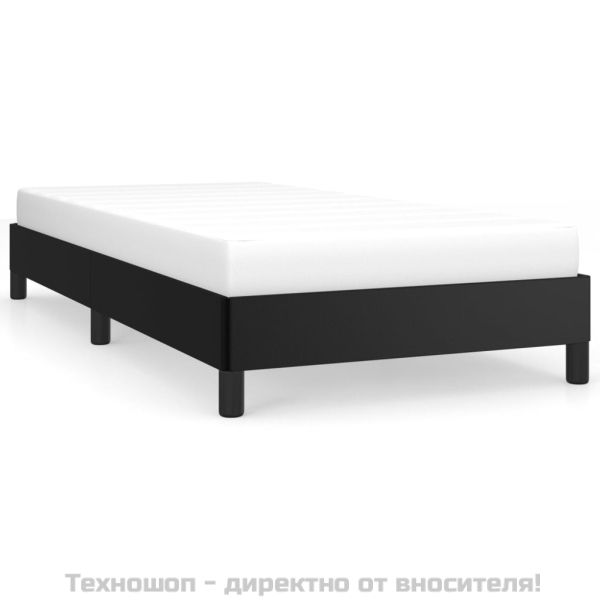 Рамка за легло, черна, 90x200 см изкуствена кожа