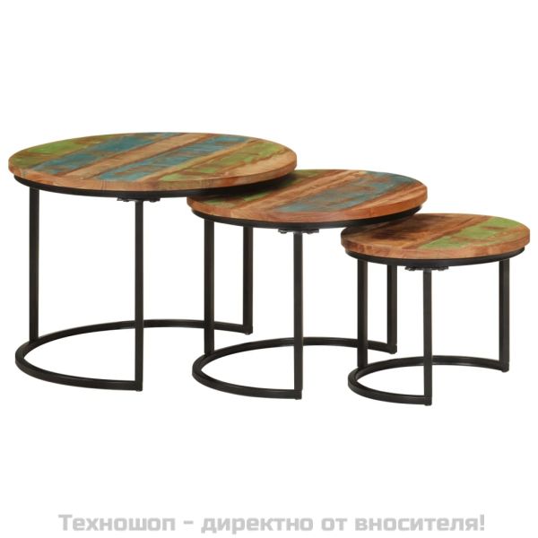 Стифиращи маси, 3 бр, регенерирано дърво масив