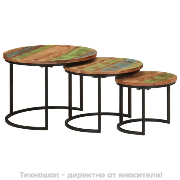 Стифиращи маси, 3 бр, регенерирано дърво масив