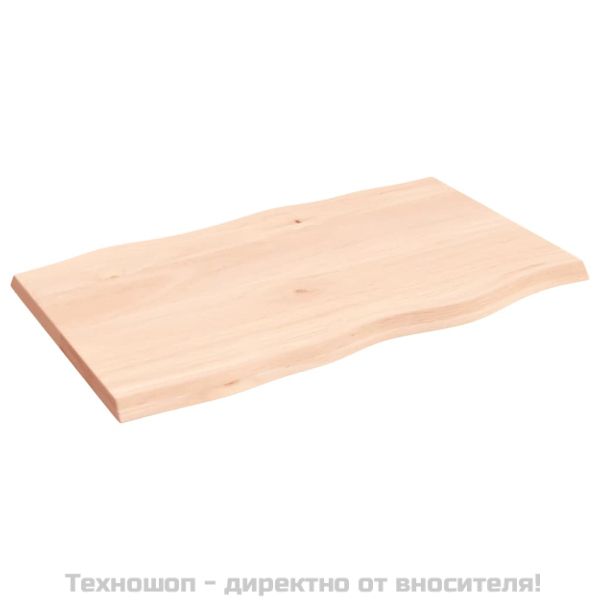 Плот за маса 100x60x(2-4) см необработено масивно дърво жив ръб