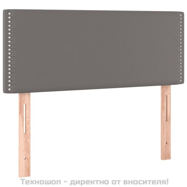 Боксспринг легло с матрак, сиво, 100x200 см, изкуствена кожа