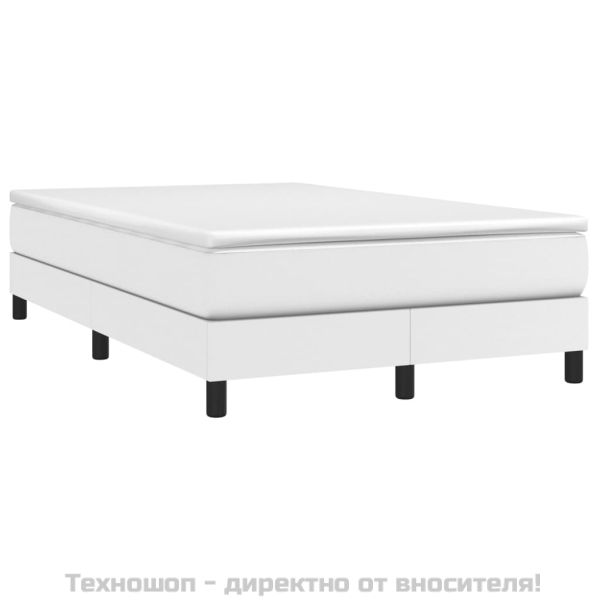 Рамка за легло с пружини бяла 120x200 см, изкуствена кожа