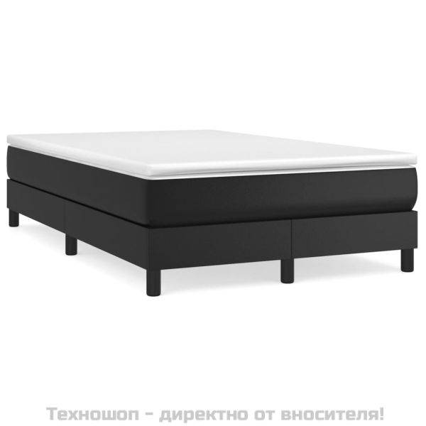 Боксспринг легло с матрак, черно, 120x200 см, изкуствена кожа