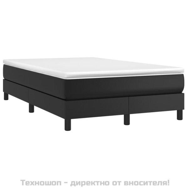 Боксспринг легло с матрак, черно, 120x200 см, изкуствена кожа
