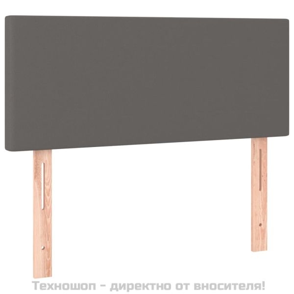 Боксспринг легло с матрак, сиво, 100x200 см, изкуствена кожа