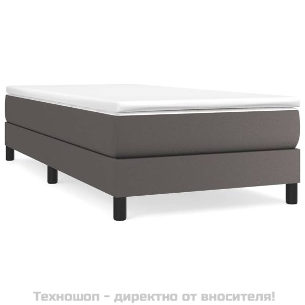 Рамка за легло с пружини Сив 100x200 см изкуствена кожа