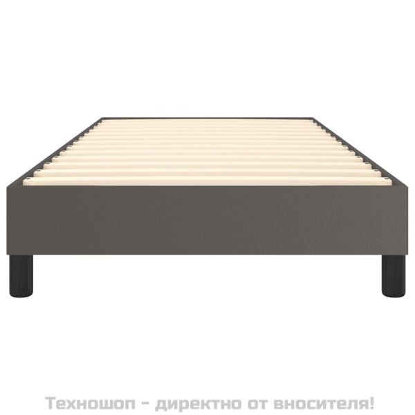 Рамка за легло с пружини Сив 100x200 см изкуствена кожа