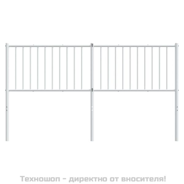 Метална резервна табла за легло, бяла, 160 см