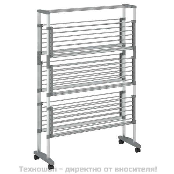 Сушилник за дрехи с колелца, 89x64x129 см, алуминий