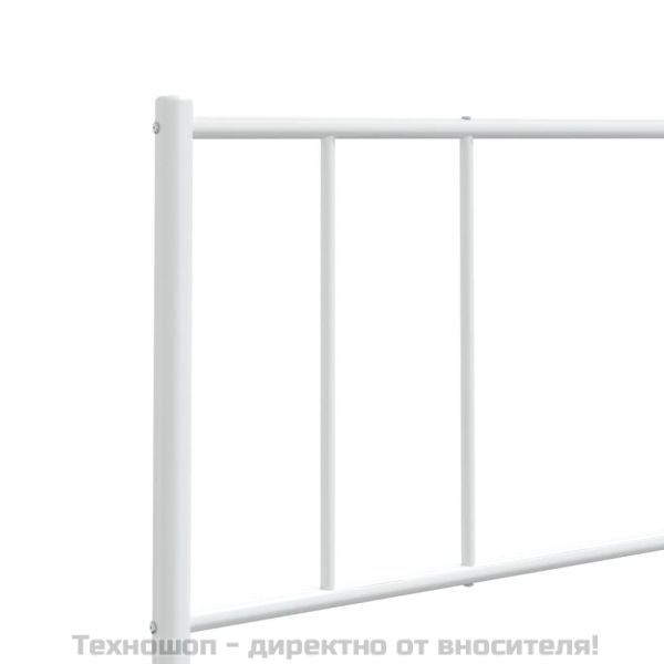 Метална резервна табла за легло, бяла, 193 см