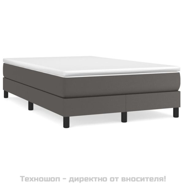 Боксспринг легло с матрак, сиво, 120x200 см, изкуствена кожа