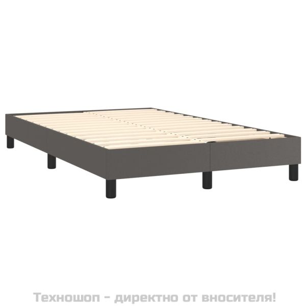 Боксспринг легло с матрак, сиво, 120x200 см, изкуствена кожа