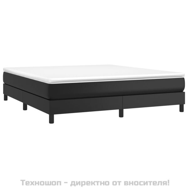Боксспринг легло с матрак, черно, 160x200 см, изкуствена кожа