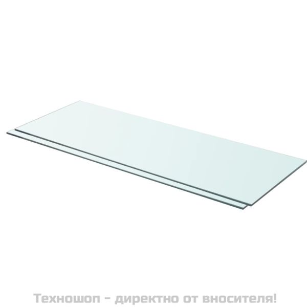 Рафтове, 2 бр, панели прозрачно стъкло, 80x30 см