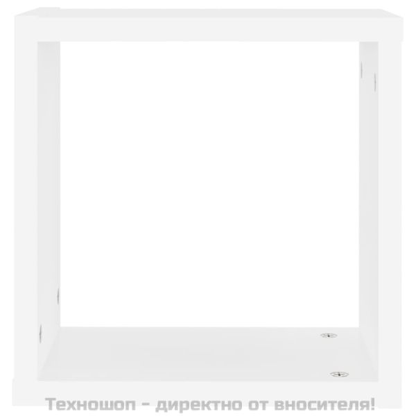 Стенни кубични рафтове, 6 бр, бели, 30x15x30 см