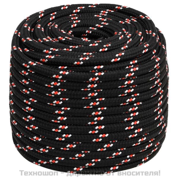 Въже за лодка черно 18 мм 100 м полипропилен