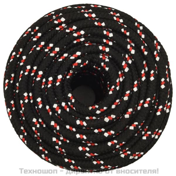 Въже за лодка черно 18 мм 100 м полипропилен