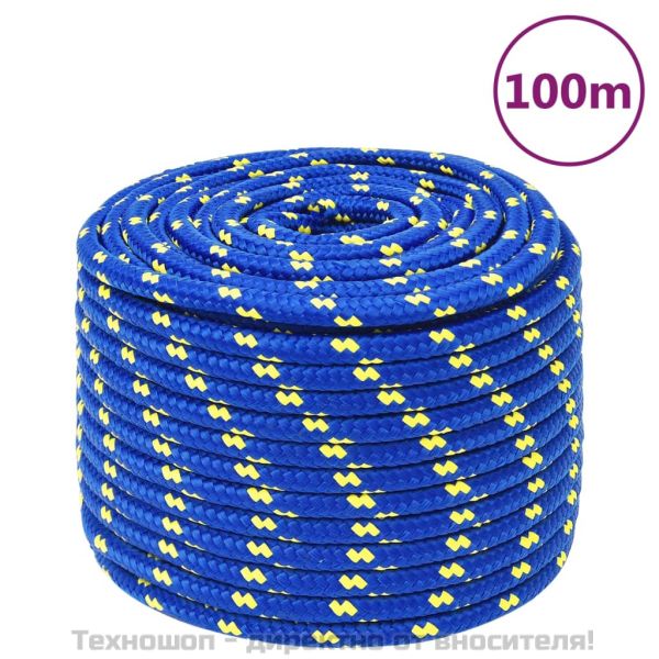 Въже за лодка синьо 14 мм 100 м полипропилен
