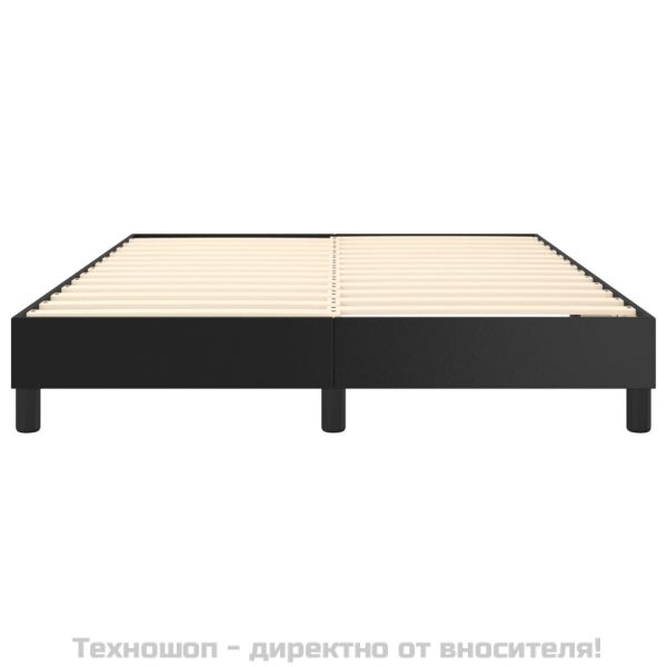 Рамка за легло с пружини, черна, 140x190 см изкуствена кожа