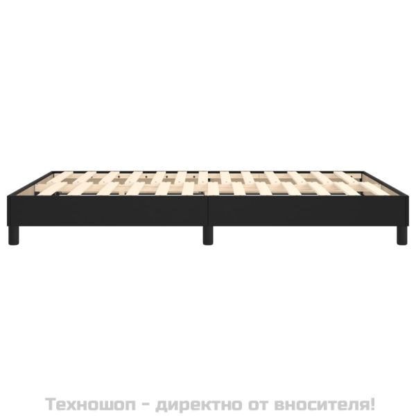 Рамка за легло с пружини, черна, 140x190 см изкуствена кожа