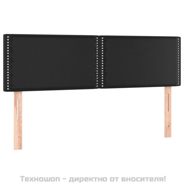Боксспринг легло с матрак, черно, 140x190 см изкуствена кожа