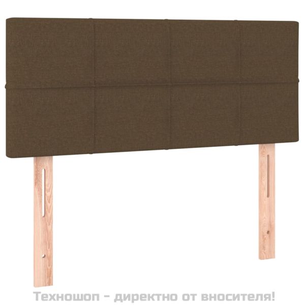 Боксспринг легло с матрак, тъмнокафяво, 90x200 см, плат