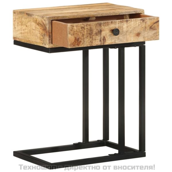 U-образна странична маса 45x30x61 см мангово дърво масив