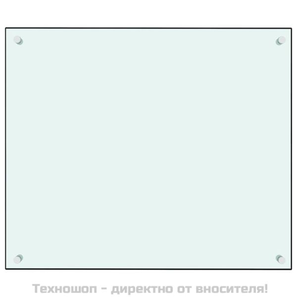Кухненски гръб, бял, 70x60 см, закалено стъкло
