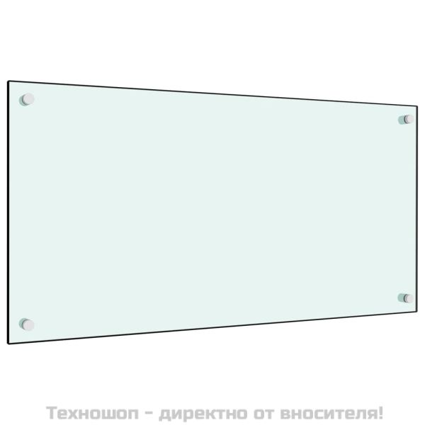 Кухненски гръб, бял, 80x40 см, закалено стъкло