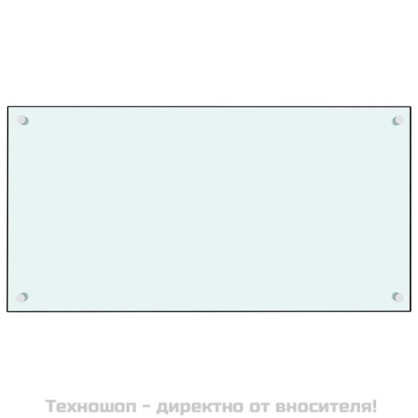 Кухненски гръб, бял, 80x40 см, закалено стъкло