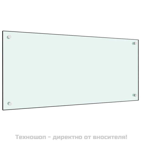 Кухненски гръб, бял, 90x40 см, закалено стъкло
