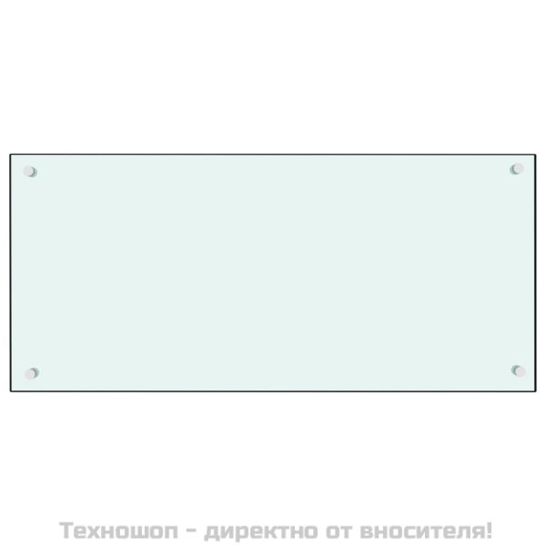 Кухненски гръб, бял, 90x40 см, закалено стъкло