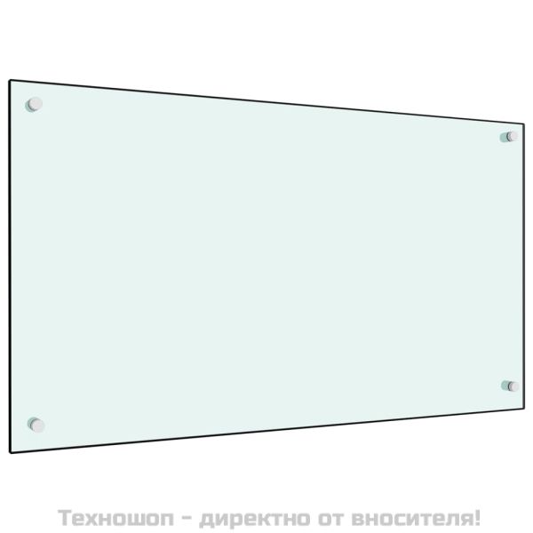 Кухненски гръб, бял, 90x50 см, закалено стъкло