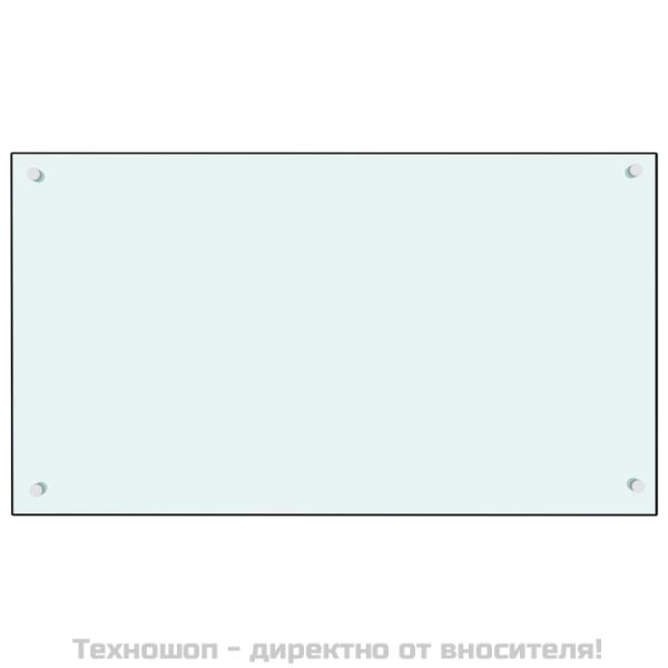 Кухненски гръб, бял, 90x50 см, закалено стъкло