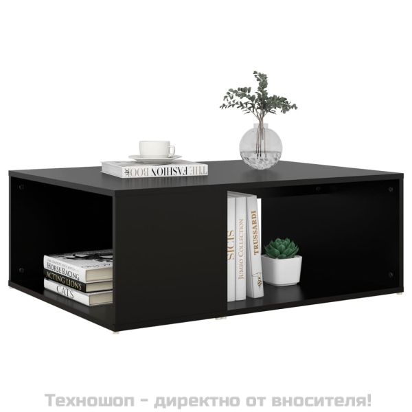 Маса за кафе, черна, 90x67x33 см, инженерно дърво